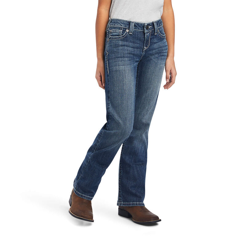 Ariat R.E.A.L. Mid Rise Corinne Ladies Boot Cut Jeans - Pacific