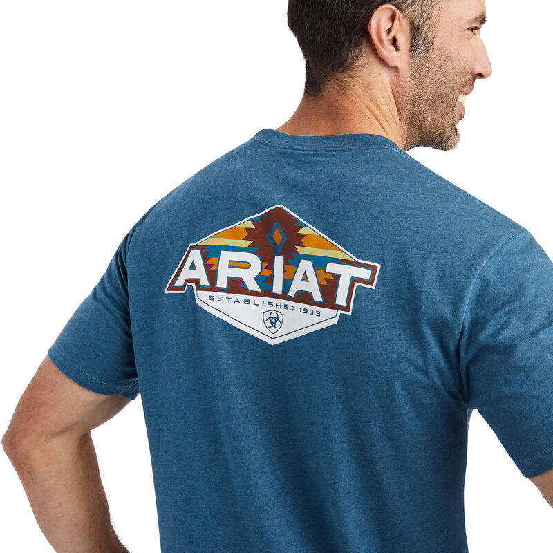 Ariat Mns Hexafill SS T Shirt Blue Heather