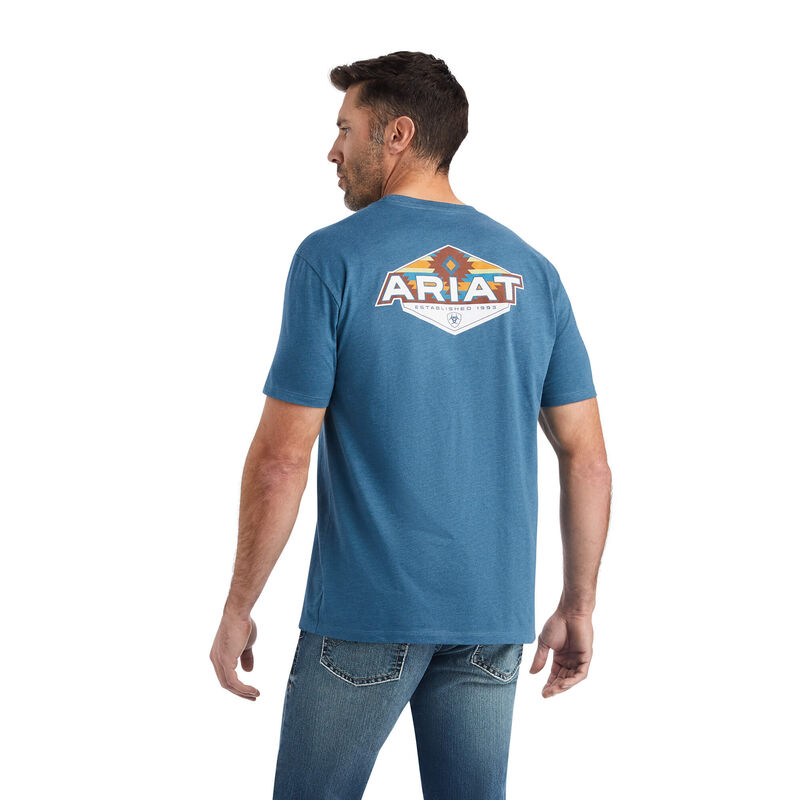 Ariat Mns Hexafill SS T Shirt Blue Heather