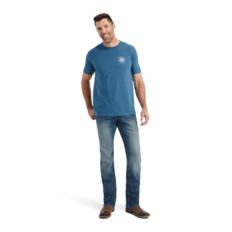 Ariat Mns Hexafill SS T Shirt Blue Heather