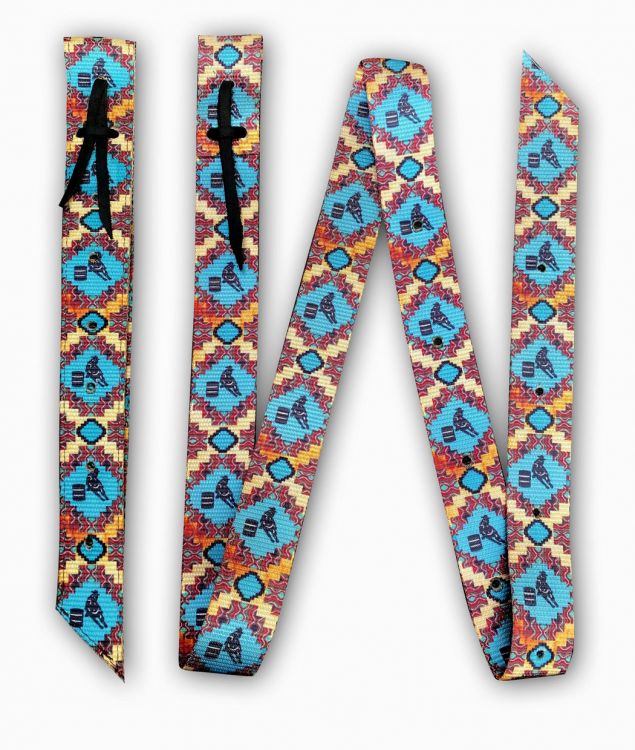 Showman Barrel Racer Print Nylon Tie Strap and Off Billet Set