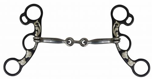 Showman Dogbone Mouth Snaffle with Copper Inlays