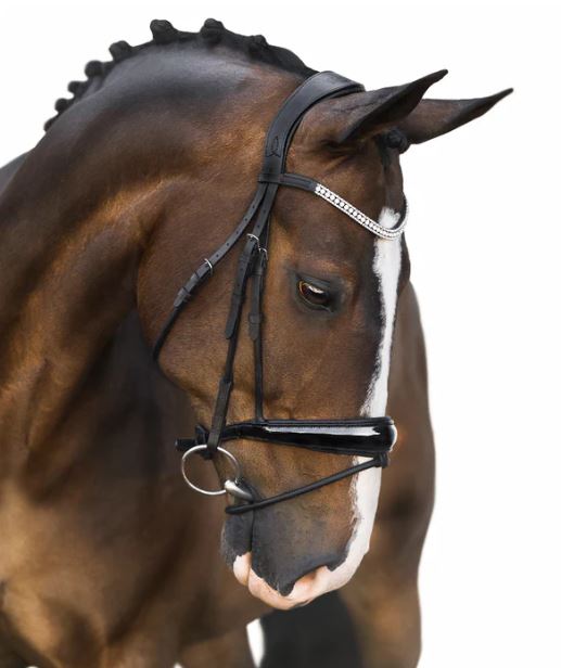 Lumiere Equestrian Amie Rolled Italian Leather Bridle Hanoverian Nappa Leather Reins