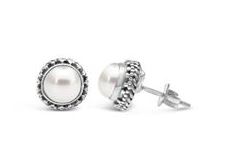 Freshwater Pearl Round Stud Earrings 10Mm