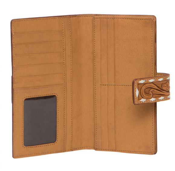 The Design Edge Tooling Leather Slim Button Wallet