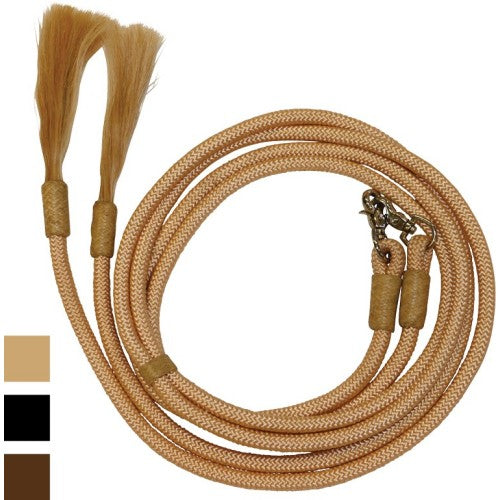 Showman ® 8ft round braided nylon split reins with teal painted