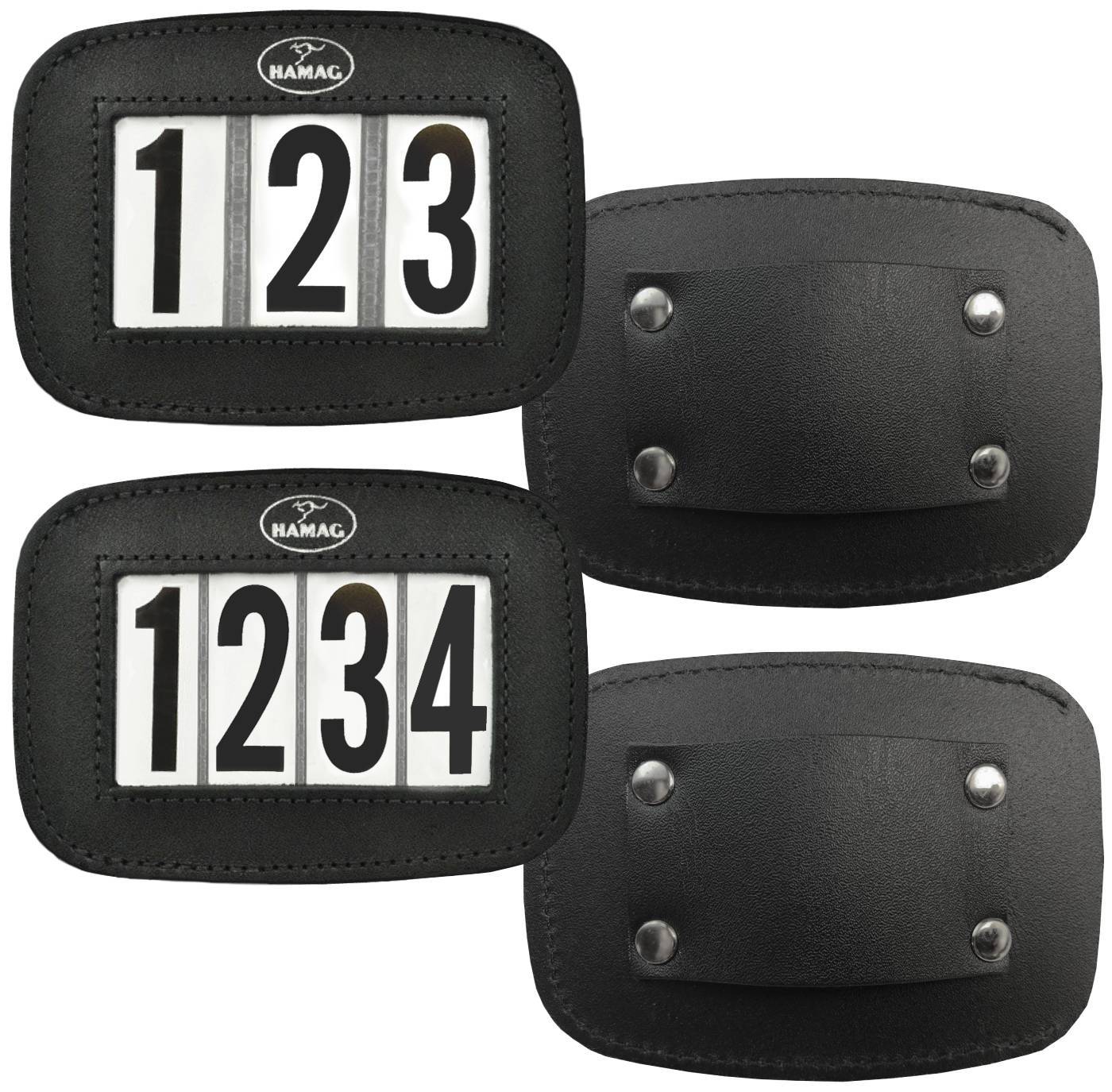 Hamag Leather Halter Number Holders Pair