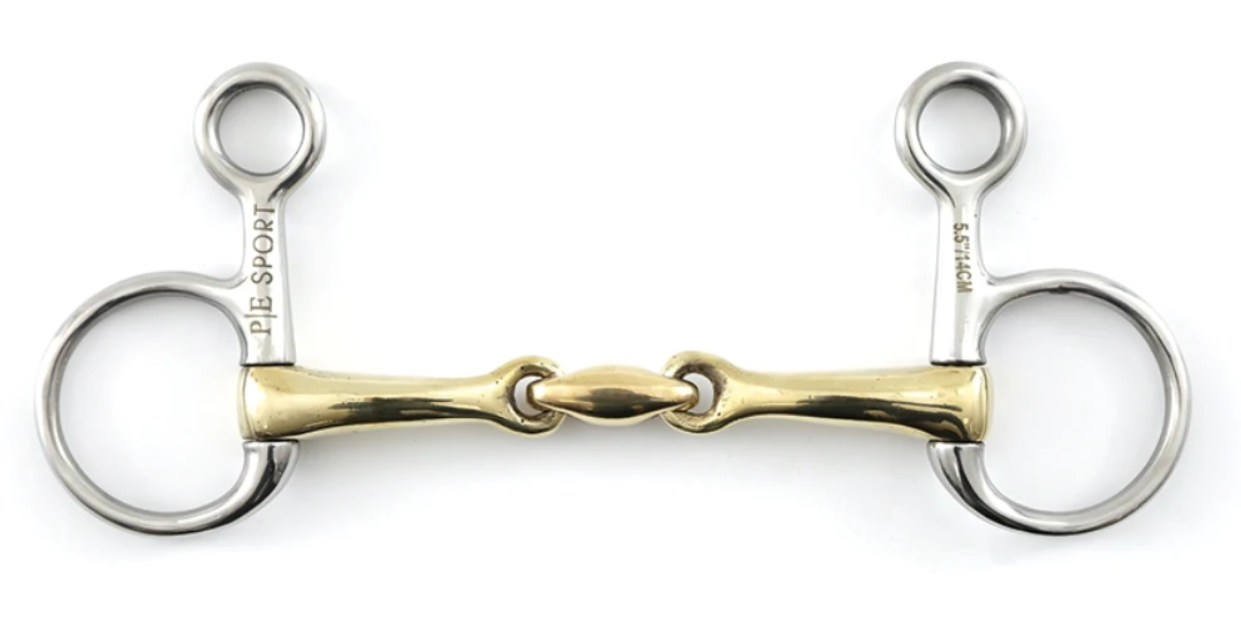 Premier Equine Brass Alloy Hanging Cheek with Lozenge Metal