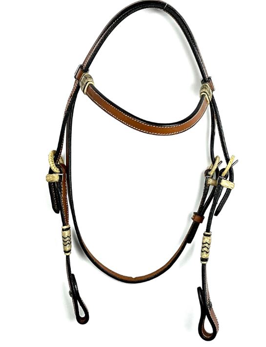 Ezy Ride Bridle Brow with Rawhide Knots and Buckles