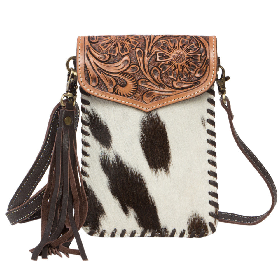 The Design Edge Tooling Leather Cowhide Phone Bag