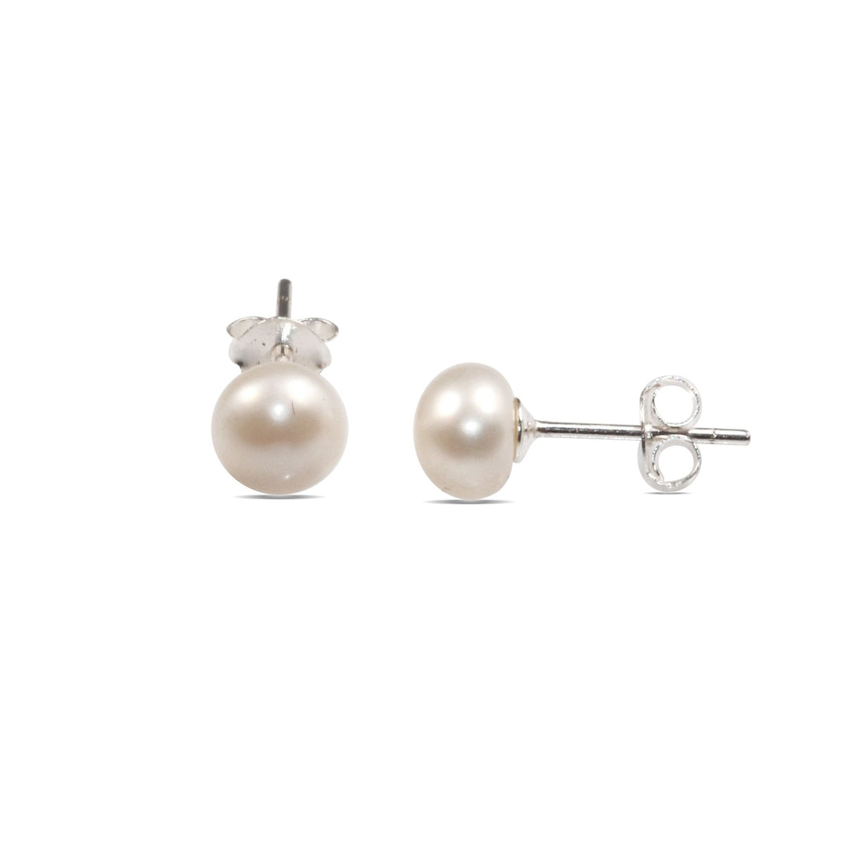 Earrings SS Freshwater Pearl 6mm Studs