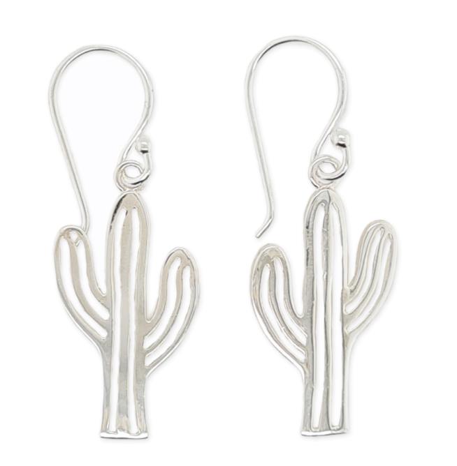 Sterling silver store cactus earrings