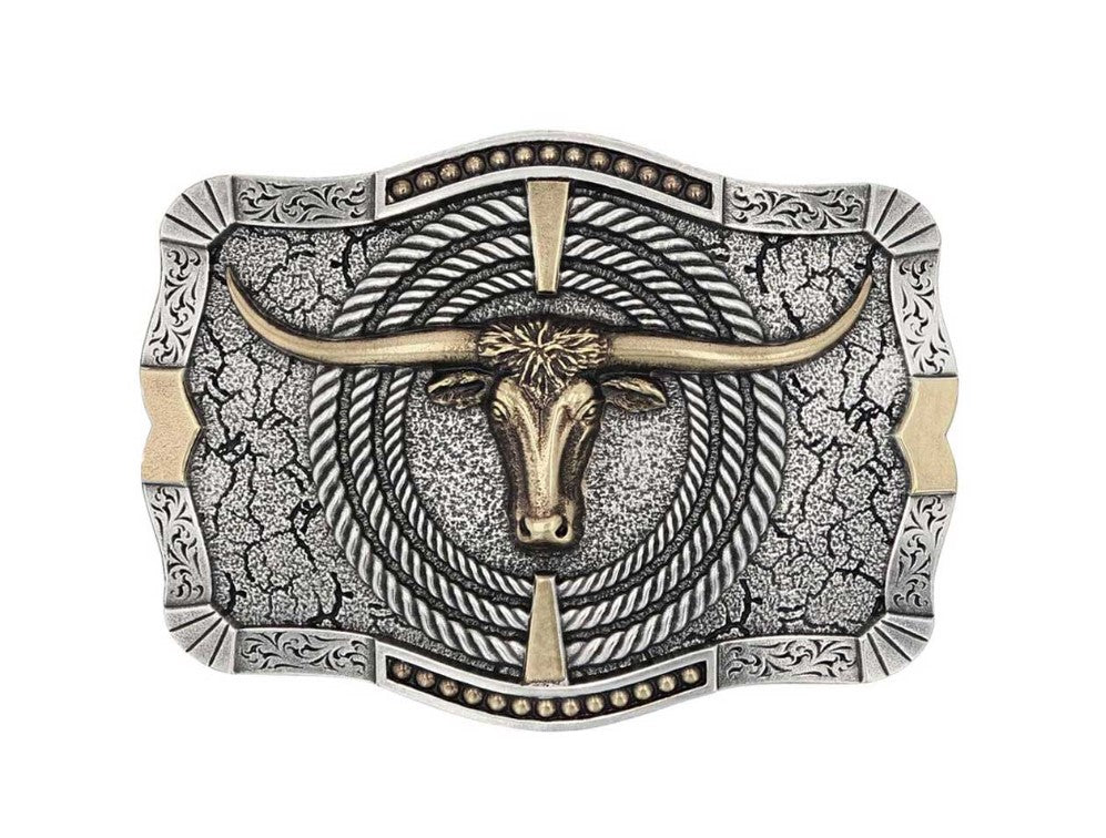 Montana Western Attitude Buckle - Ropin Ready Longhorn