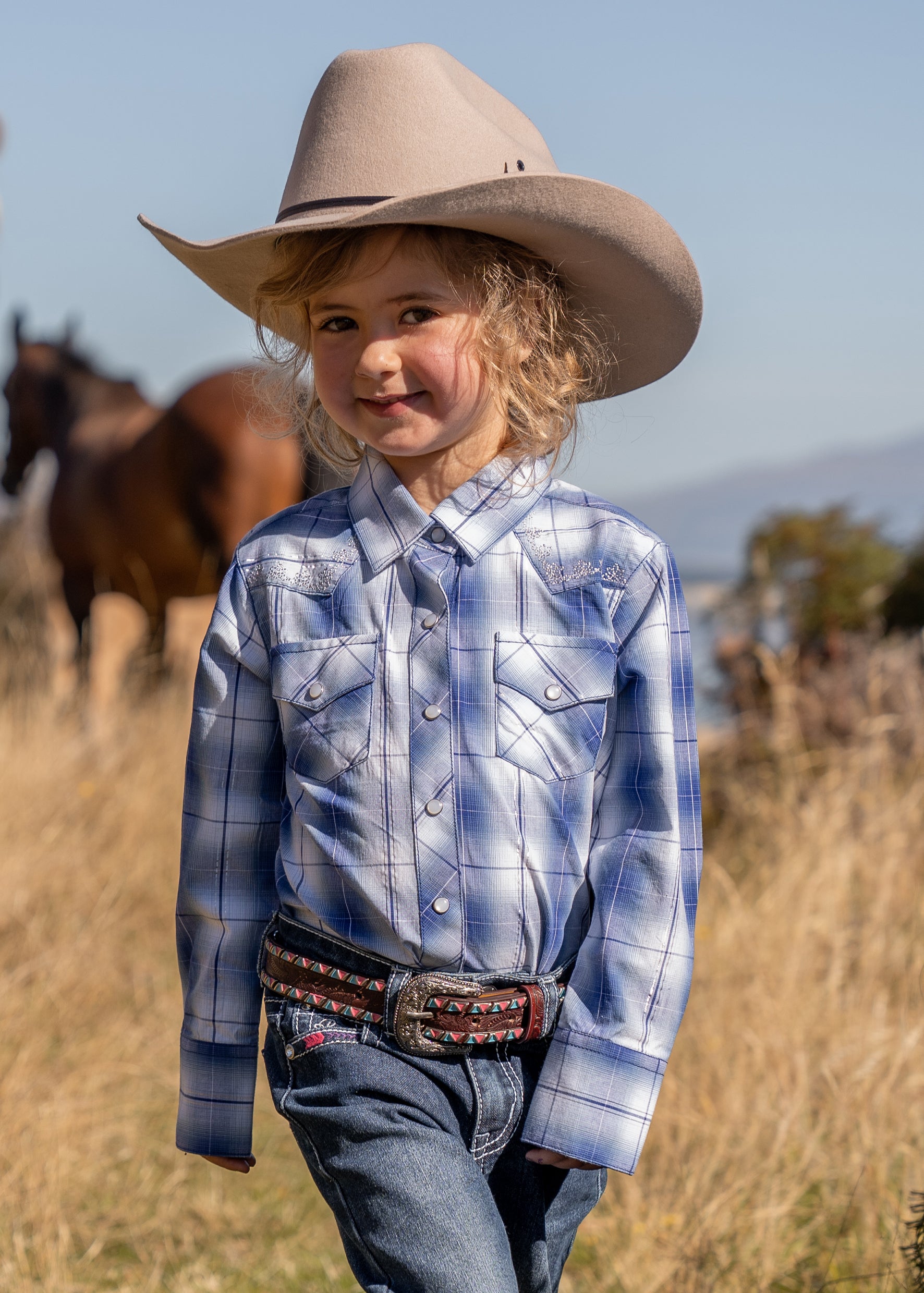 Pure Western Girls Jacinta Check Western Ls Shirt - Saddleworld
